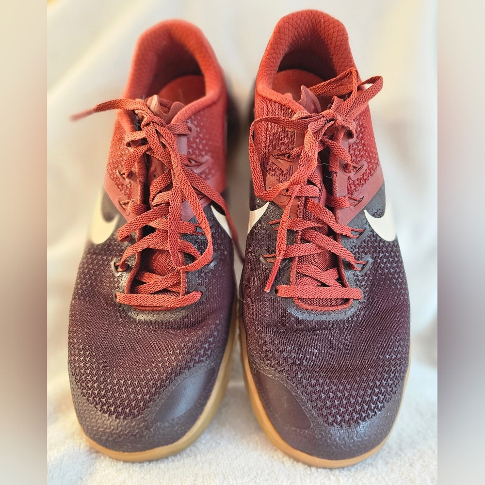 Nike Men's Athletic Shoes in Burgundy and Red with White Swoosh
